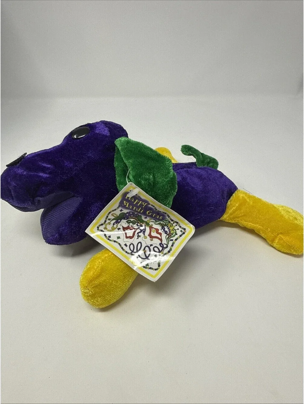 Mardi Gras Dog Plush With Tag